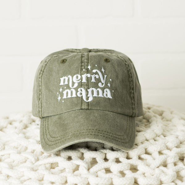 Embroidered Whimsical Merry Mama Canvas Hat Ti Amo I love you