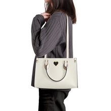 Load image into Gallery viewer, Ti Amo I love you - Exclusive Brand  - Buttery White - Luxury Womens PU Tote Bag - Cream Straps
