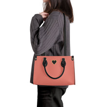 Load image into Gallery viewer, Ti Amo I love you - Exclusive Brand - Australian Coral - Luxury Women PU Tote Bag - Black Straps
