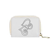 Load image into Gallery viewer, Ti Amo I love you - Exclusive Brand - Concrete - Double White Heart - PU Leather - Zipper Card Holder
