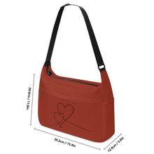 Load image into Gallery viewer, Ti Amo I love you - Exclusive Brand - Brick Red  2-  Double Script Heart - Journey Computer Shoulder Bag
