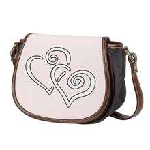 Load image into Gallery viewer, Ti Amo I love you - Exclusive Brand - Forget Me Not - Double White Heart - Saddle Bag
