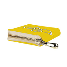 Load image into Gallery viewer, Ti Amo I love you - Exclusive Brand - Ripe Lemon - Double White Heart - PU Leather - Zipper Card Holder
