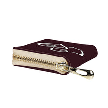 Load image into Gallery viewer, Ti Amo I love you - Exclusive Brand - Tamarind - Double White Heart - PU Leather - Zipper Card Holder
