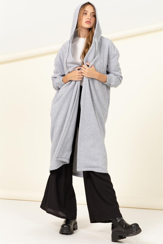 Essential Bliss French Terry Hooded Coat Ti Amo I love you