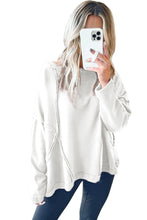 Load image into Gallery viewer, Exposed Seam Drop Shoulder Raw Hem Oversized Sweatshirt Ti Amo I love you
