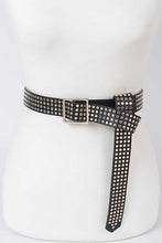 Load image into Gallery viewer, Extra Long Convertible Studded Belt Ti Amo I love you
