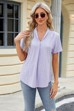 Load image into Gallery viewer, Eyelet Short Sleeve Blouse Ti Amo I love you
