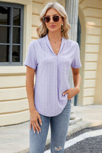 Load image into Gallery viewer, Eyelet Short Sleeve Blouse Ti Amo I love you
