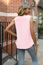 Load image into Gallery viewer, Eyelet Square Neck Tank Ti Amo I love you
