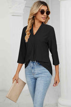 Load image into Gallery viewer, Eyelet Three-Quarter Sleeve Blouse Ti Amo I love you
