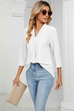 Load image into Gallery viewer, Eyelet Three-Quarter Sleeve Blouse Ti Amo I love you
