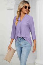 Load image into Gallery viewer, Eyelet Three-Quarter Sleeve Blouse Ti Amo I love you
