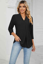 Load image into Gallery viewer, Eyelet Three-Quarter Sleeve Blouse Ti Amo I love you
