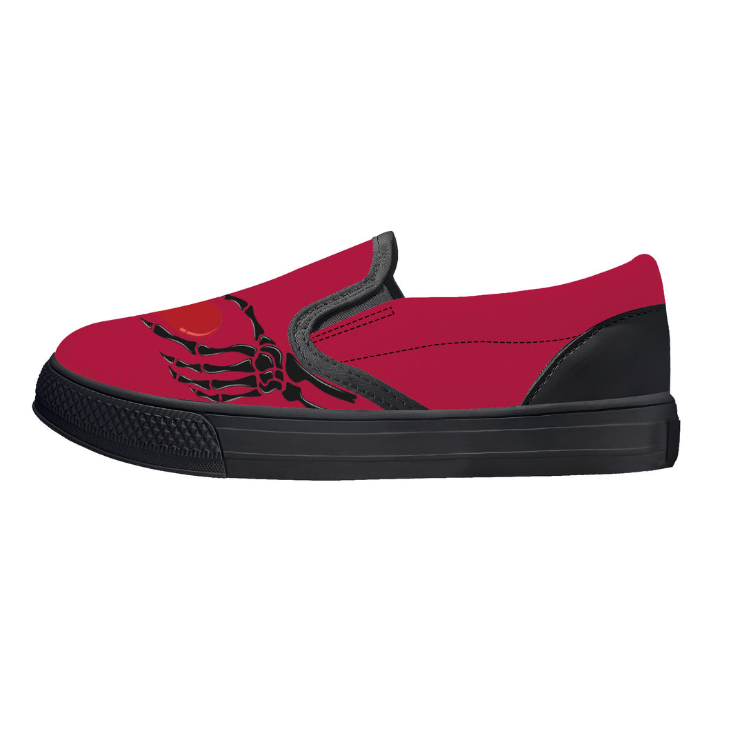 Ti Amo I love you - Exclusive Brand - Cardinal - Skeleton Hands with Heart - Kids Slip-on shoes - Black Soles