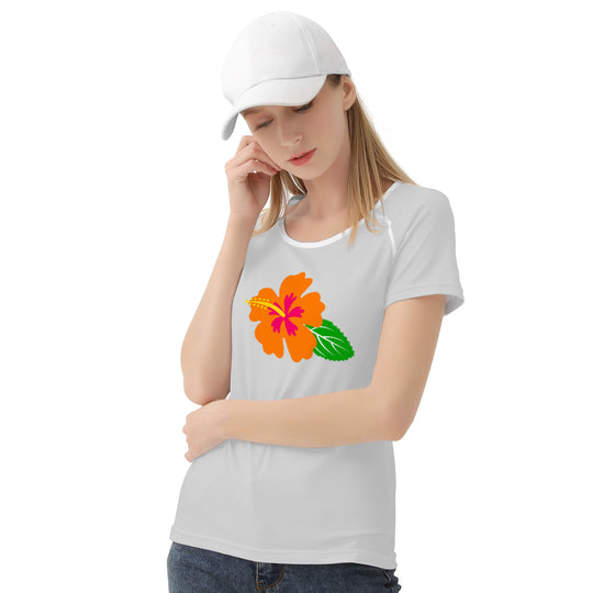 Ti Amo I love you - Exclusive Brand - Alto Gray - Hawaiian Flower - Women's T shirt - Sizes XS-2XL