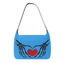 Load image into Gallery viewer, Ti Amo I love you - Exclusive Brand - Picton Blue 2 - Skeleton Heart Hands  -  Journey Computer Shoulder Bag
