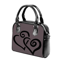 Load image into Gallery viewer, Ti Amo I love you - Exclusive Brand - Wenge - Double Black Heart -  Shoulder Handbag
