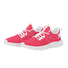 Load image into Gallery viewer, Ti Amo I love you - Exclusive Brand  - Radical Red -  Double Heart - Womens Mesh Knit Shoes - White Soles
