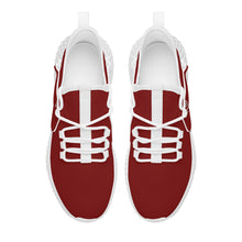 Load image into Gallery viewer, Ti Amo I love you - Exclusive Brand - Dark Burgundy -  Double Heart - Womens Mesh Knit Shoes - White Soles
