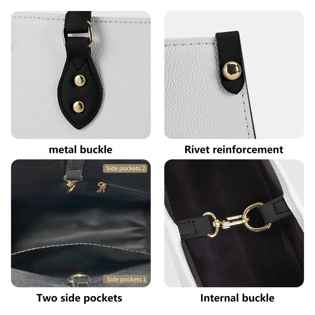 Ti Amo I love you - Exclusive Brand - Harlequinn - Luxury Women PU Tote Bag - Black Straps