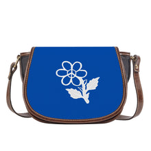 Load image into Gallery viewer, Ti Amo I love you - Exclusive Brand - Dark Blue - White Daisy - Saddle Bag
