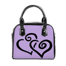 Load image into Gallery viewer, Ti Amo I love you - Exclusive Brand - Light Wisteria - Double Black Heart -  Shoulder Handbag
