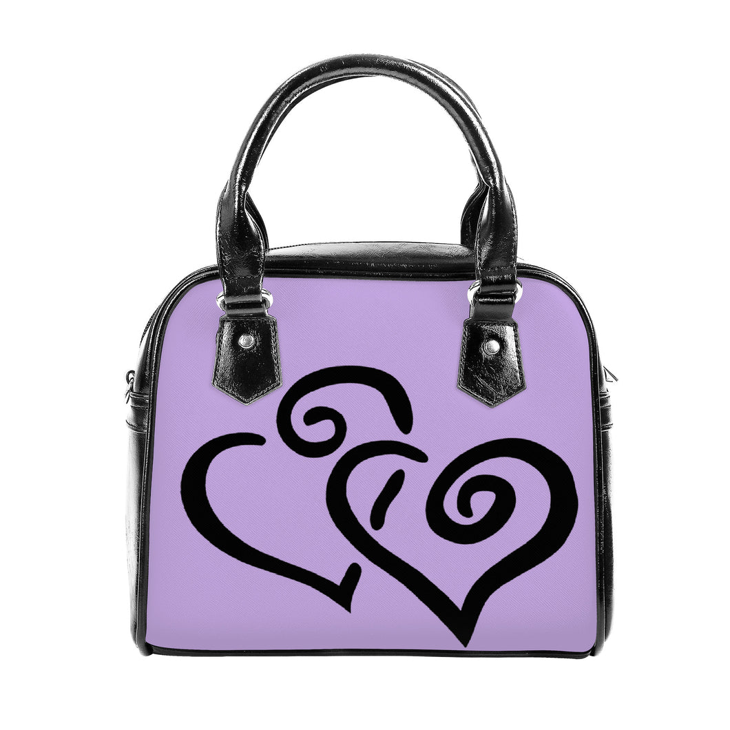 Ti Amo I love you - Exclusive Brand - Light Wisteria - Double Black Heart -  Shoulder Handbag