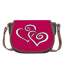 Load image into Gallery viewer, Ti Amo I love you - Exclusive Brand - Lipstick 2  - Double White Heart - Saddle Bag
