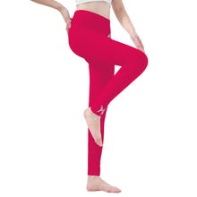 Load image into Gallery viewer, Ti Amo I love you - Exclusive Brand - Bright Hot Pink - Angry Fish  - Womens / Teen Girls  / Womens Plus Size  - Yoga Leggings - Sizes XS-3XL
