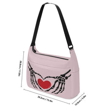 Load image into Gallery viewer, Ti Amo I love you - Exclusive Brand - Wafer 2 - Skeleton Heart Hands  -  Journey Computer Shoulder Bag
