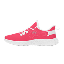 Load image into Gallery viewer, Ti Amo I love you - Exclusive Brand  - Radical Red -  Double Heart - Womens Mesh Knit Shoes - White Soles
