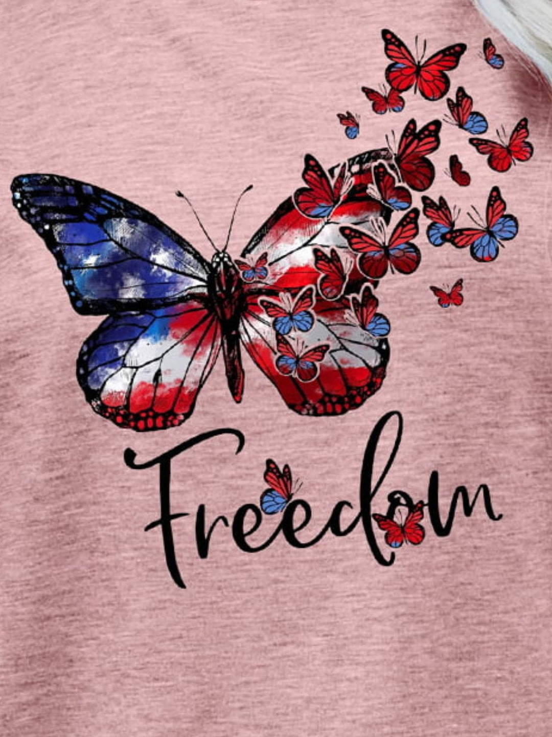 FREEDOM Butterfly Graphic Short Sleeve Tee Ti Amo I love you