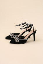 Load image into Gallery viewer, FREYA - Black or Silver -  Double Bow Heel Ti Amo I love you
