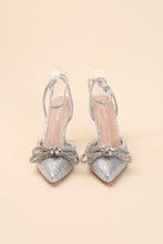 Load image into Gallery viewer, FREYA - Black or Silver -  Double Bow Heel Ti Amo I love you
