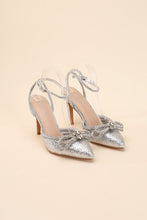 Load image into Gallery viewer, FREYA - Black or Silver -  Double Bow Heel Ti Amo I love you
