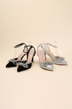 Load image into Gallery viewer, FREYA - Black or Silver -  Double Bow Heel Ti Amo I love you
