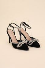 Load image into Gallery viewer, FREYA - Black or Silver -  Double Bow Heel Ti Amo I love you
