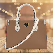 Load image into Gallery viewer, Ti Amo I love you - Exclusive Brand - Mocha 2 - Luxury Womens PU Tote Bag - Cream Straps
