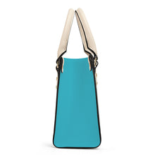 Load image into Gallery viewer, Ti Amo I love you - Exclusive Brand - Macaw Blue Green - Luxury Womens PU Tote Bag - Cream Straps
