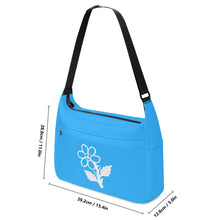 Load image into Gallery viewer, Ti Amo I love you - Exclusive Brand  - Medium Cyan Blue - White Daisy -  Journey Computer Shoulder Bag
