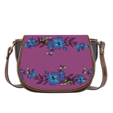 Load image into Gallery viewer, Ti Amo I love you - Exclusive Brand - Cannon Pink - Blue Floral - Saddle Bag
