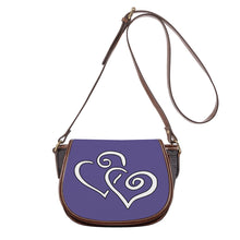 Load image into Gallery viewer, Ti Amo I love you - Exclusive Brand - Butterfly Bush 2 - Double White Heart - Saddle Bag
