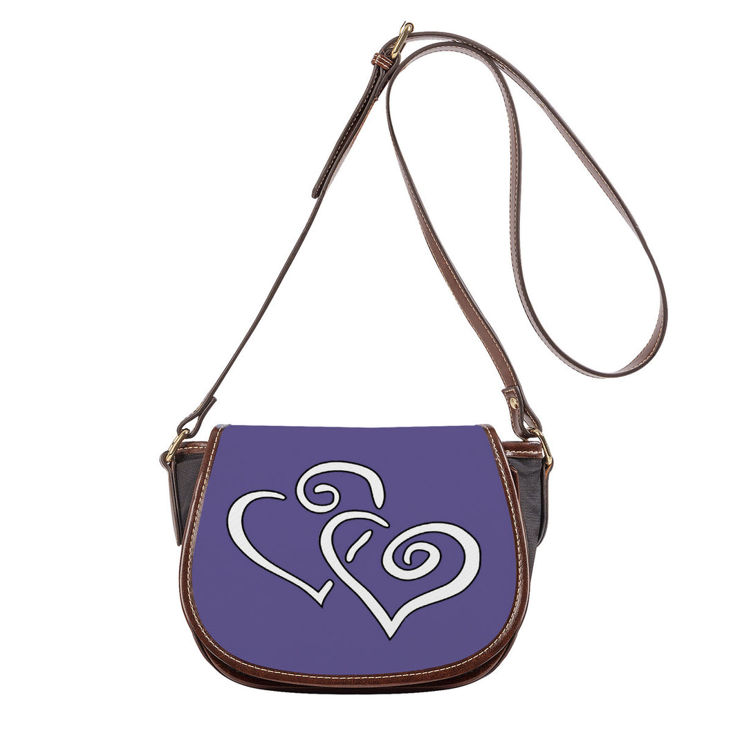 Ti Amo I love you - Exclusive Brand - Butterfly Bush 2 - Double White Heart - Saddle Bag