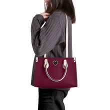 Load image into Gallery viewer, Ti Amo I love you - Exclusive Brand - Mulberry Wood - Luxury Womens PU Tote Bag - Cream Straps
