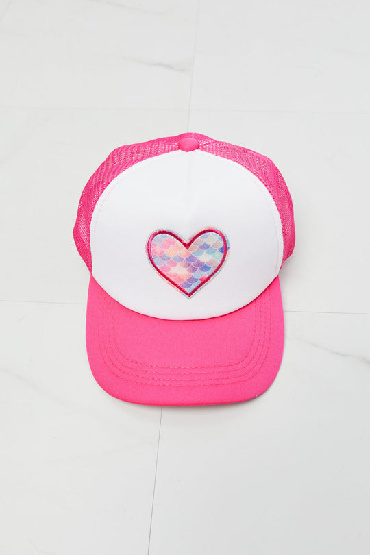 Fame Falling For You Trucker Hat in Pink Ti Amo I love you