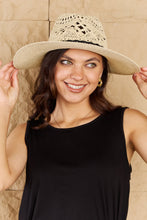 Load image into Gallery viewer, Fame Fight Through It Lace Detail Straw Braided Fashion Sun Hat Ti Amo I love you
