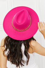 Load image into Gallery viewer, Fame Keep Your Promise Fedora Hat in Pink Ti Amo I love you
