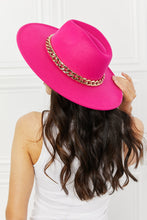 Load image into Gallery viewer, Fame Keep Your Promise Fedora Hat in Pink Ti Amo I love you
