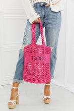 Load image into Gallery viewer, Fame Tropic Babe Straw Tote Bag Ti Amo I love you
